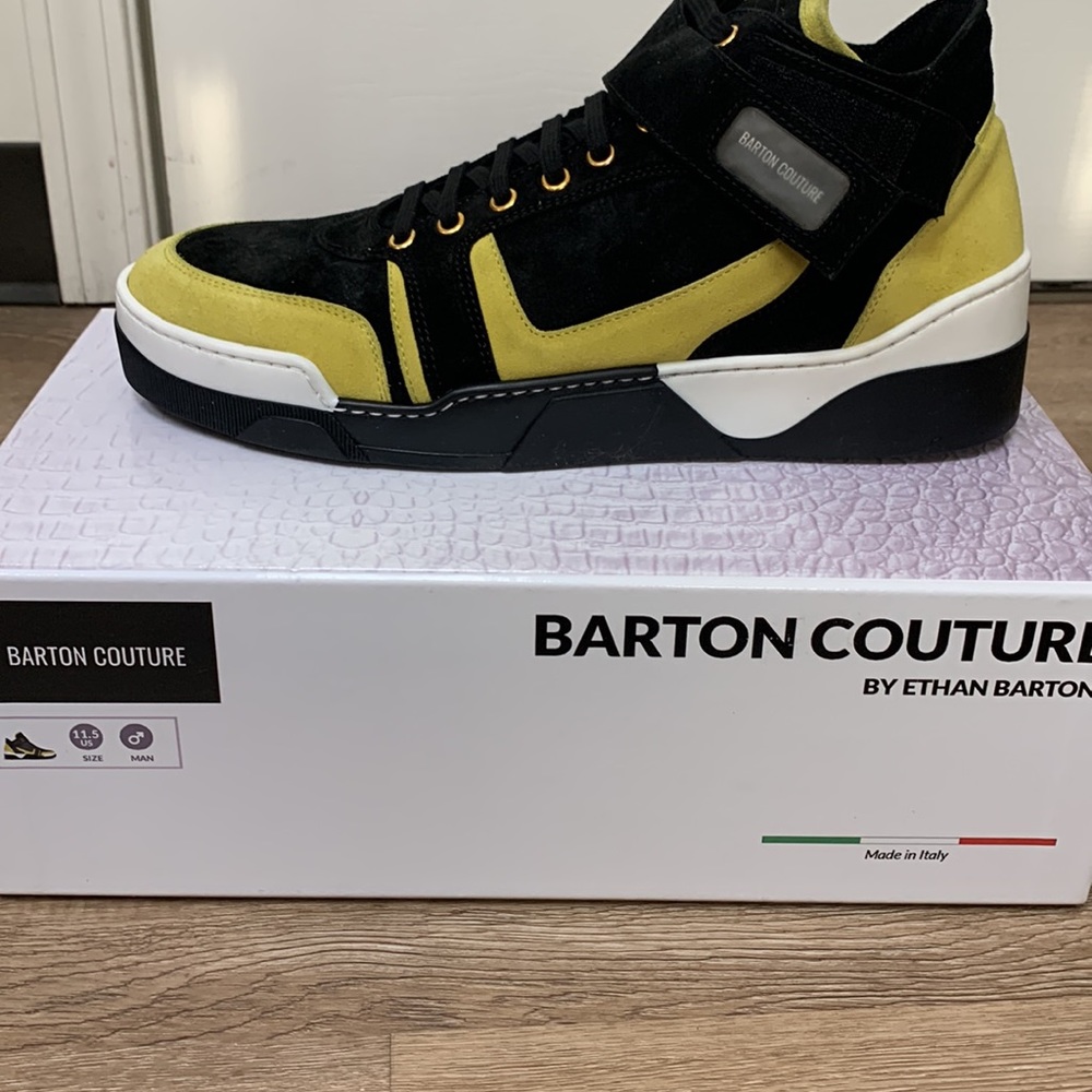 Italian leather high top sneakers